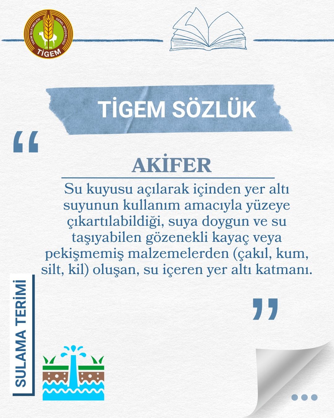 TİGEM Sözlük: Akifer