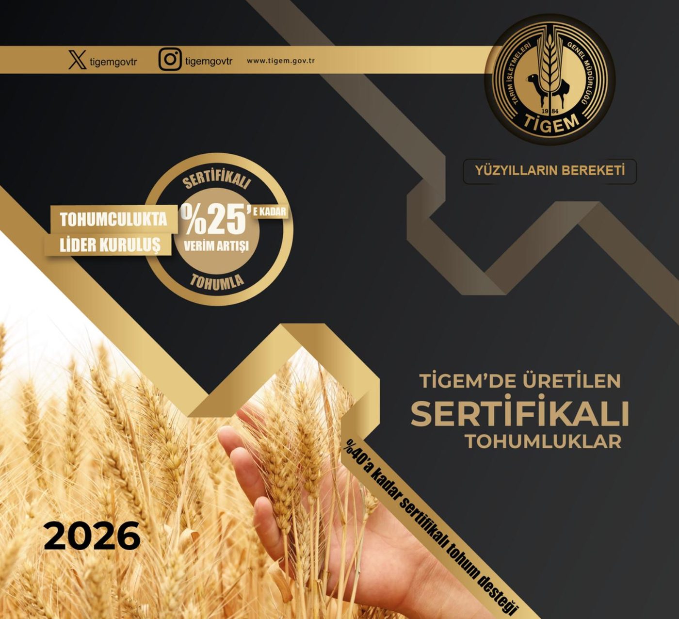 TİGEM'de Üretilen Sertifikalı Tohumluklar